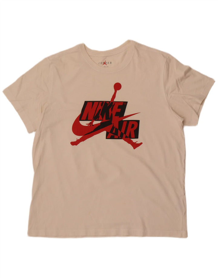 T-shirt grafica da uomo Jordan Top XL in cotone bianco