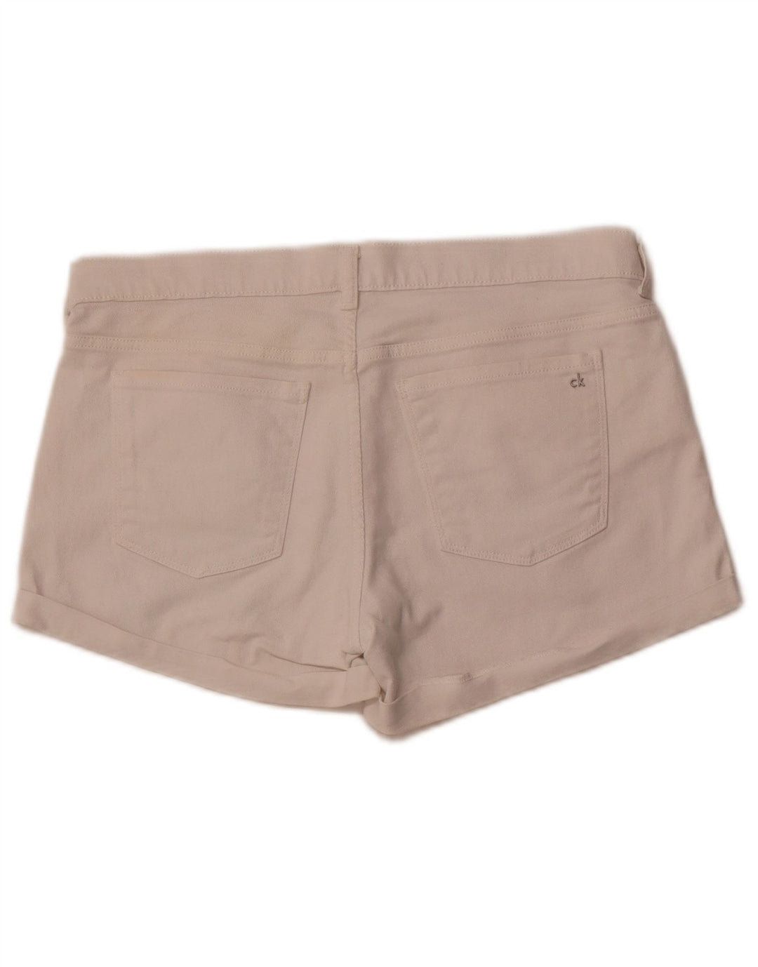 CALVIN KLEIN Pantaloncini di jeans da donna US 8 Medium W32 Cotone bianco