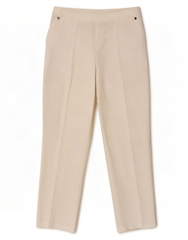 Pantaloni casual dritti da donna Marks & Spencer UK 12 Medium W30 L27 Bianco