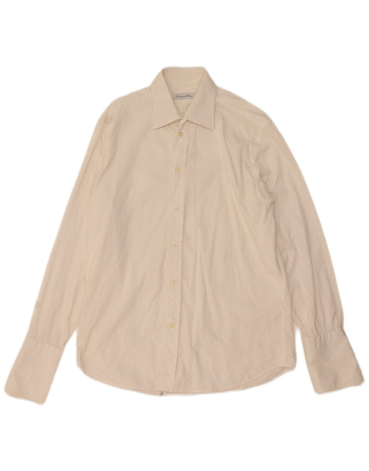 Camicia formale da uomo Christian Dior taglia 40 cotone bianco medio