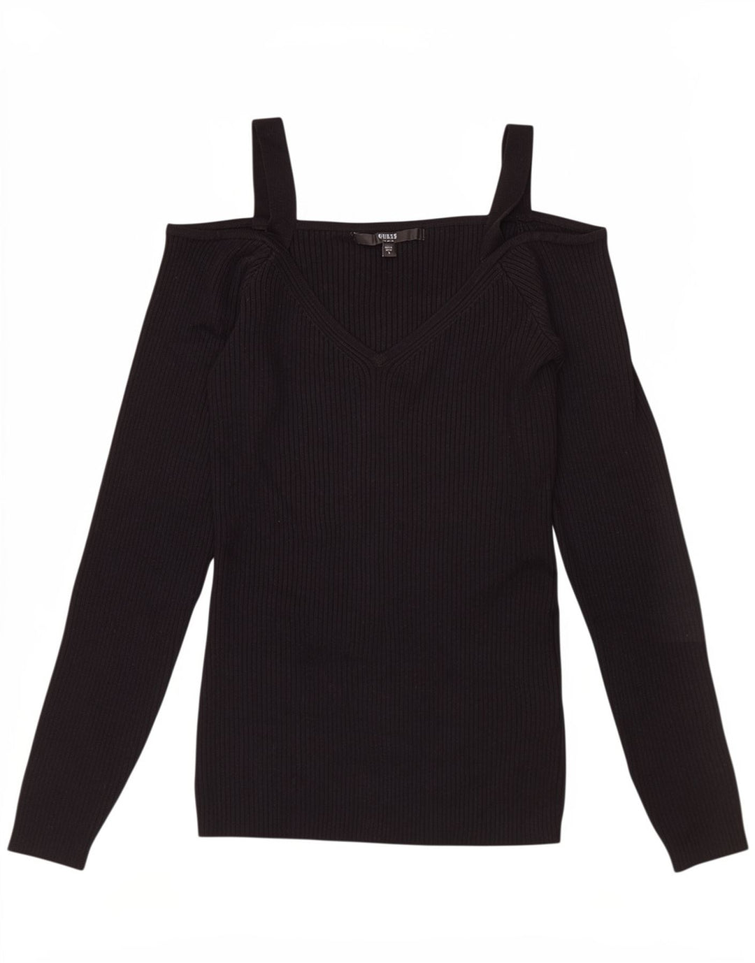 Guess Top da donna con spalle scoperte UK 12 Medium Black Rayon