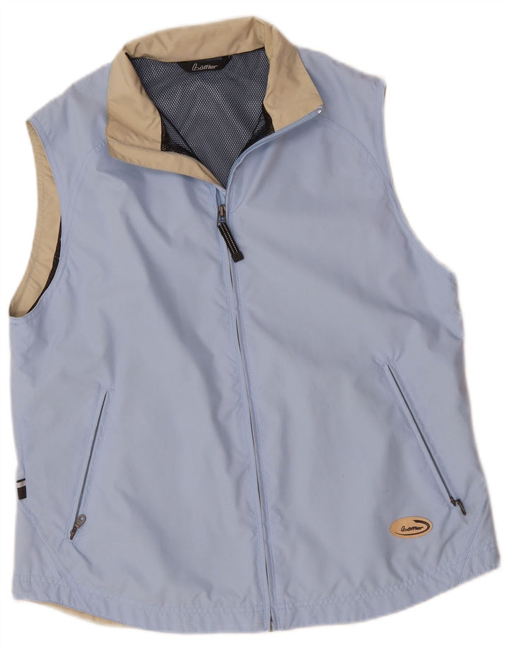 Giacca da ginnastica vintage da donna senza maniche IT 42 Poliestere blu medio