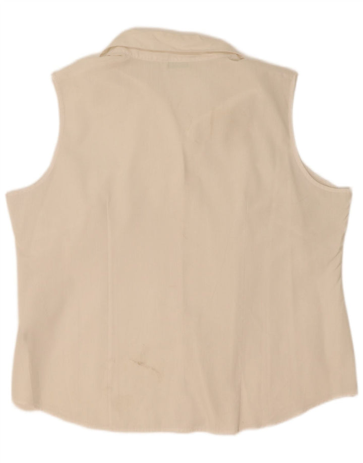 Camicia senza maniche da donna Marks & Spencer UK 20 2XL Poliestere bianco