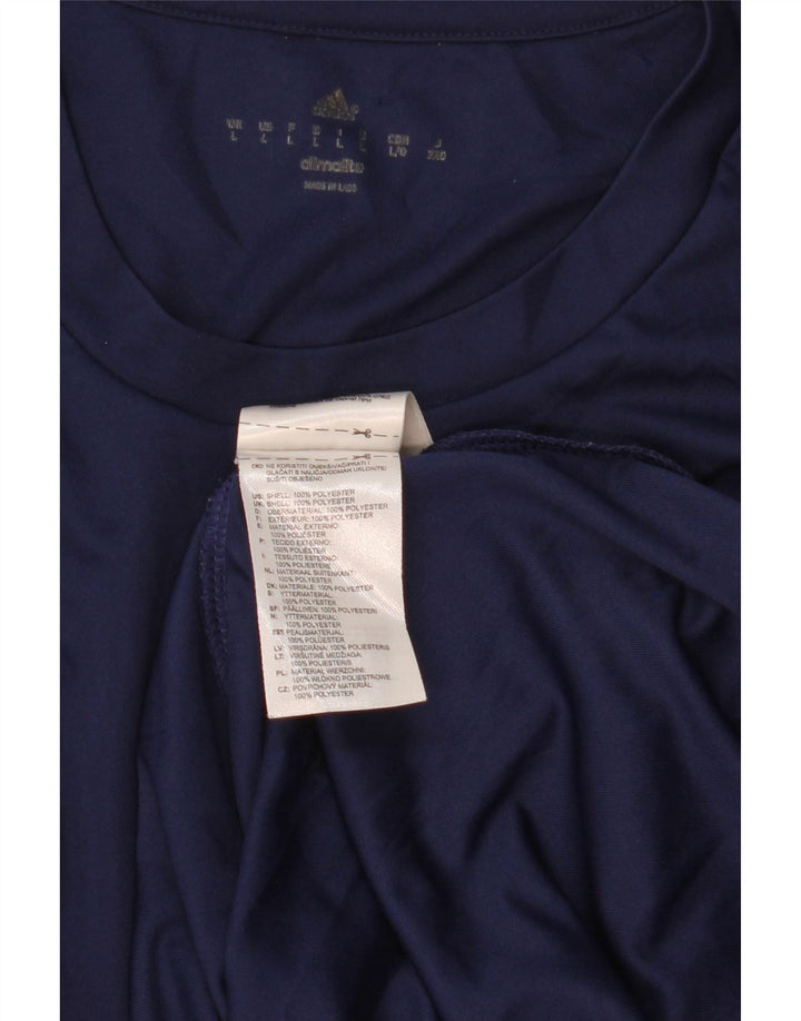 T-shirt Adidas Climalite da uomo, grande, in poliestere blu navy