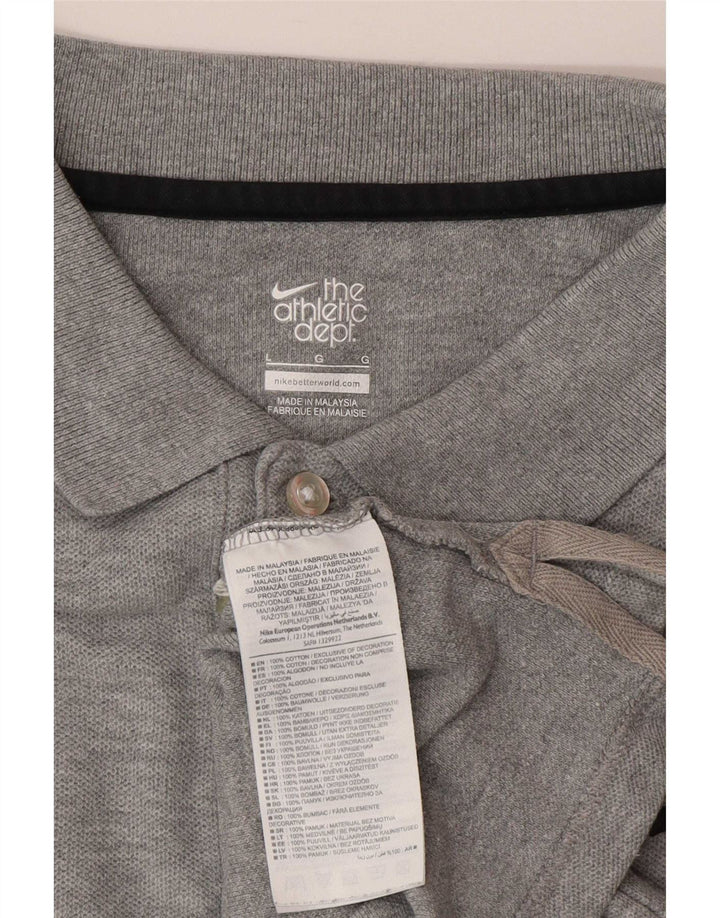 Polo Nike da uomo grande in cotone grigio