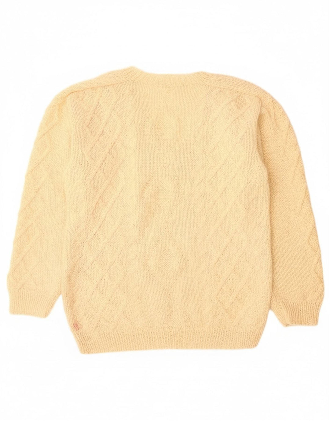 Maglione vintage da uomo con scollo a V grande beige