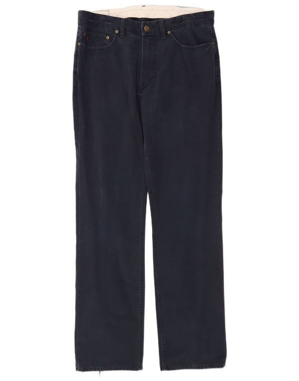 Pantaloni casual dritti da uomo Polo Ralph Lauren W36 L34 cotone blu navy