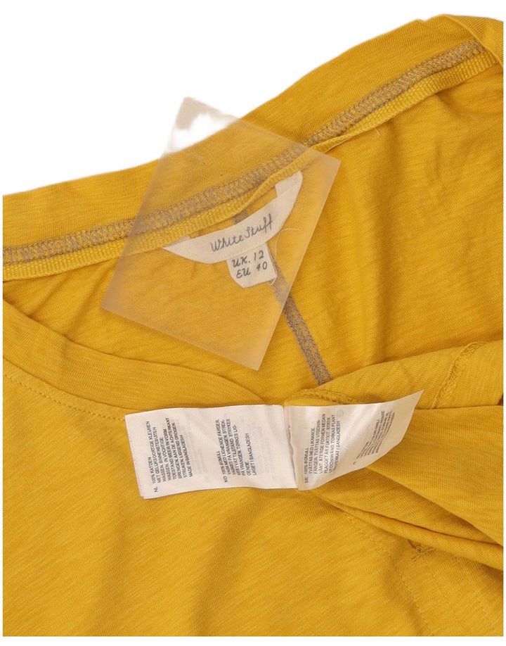 T-shirt da donna White Stuff Top UK 12 cotone giallo medio