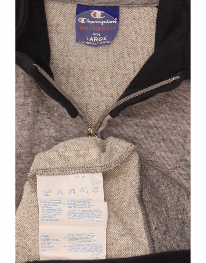 Giacca da tuta da uomo Champion, grande, in cotone color block grigio