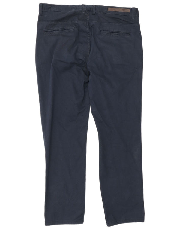 Pantaloni chino dritti da uomo Zara EU 44 Large W34 L28 cotone blu navy