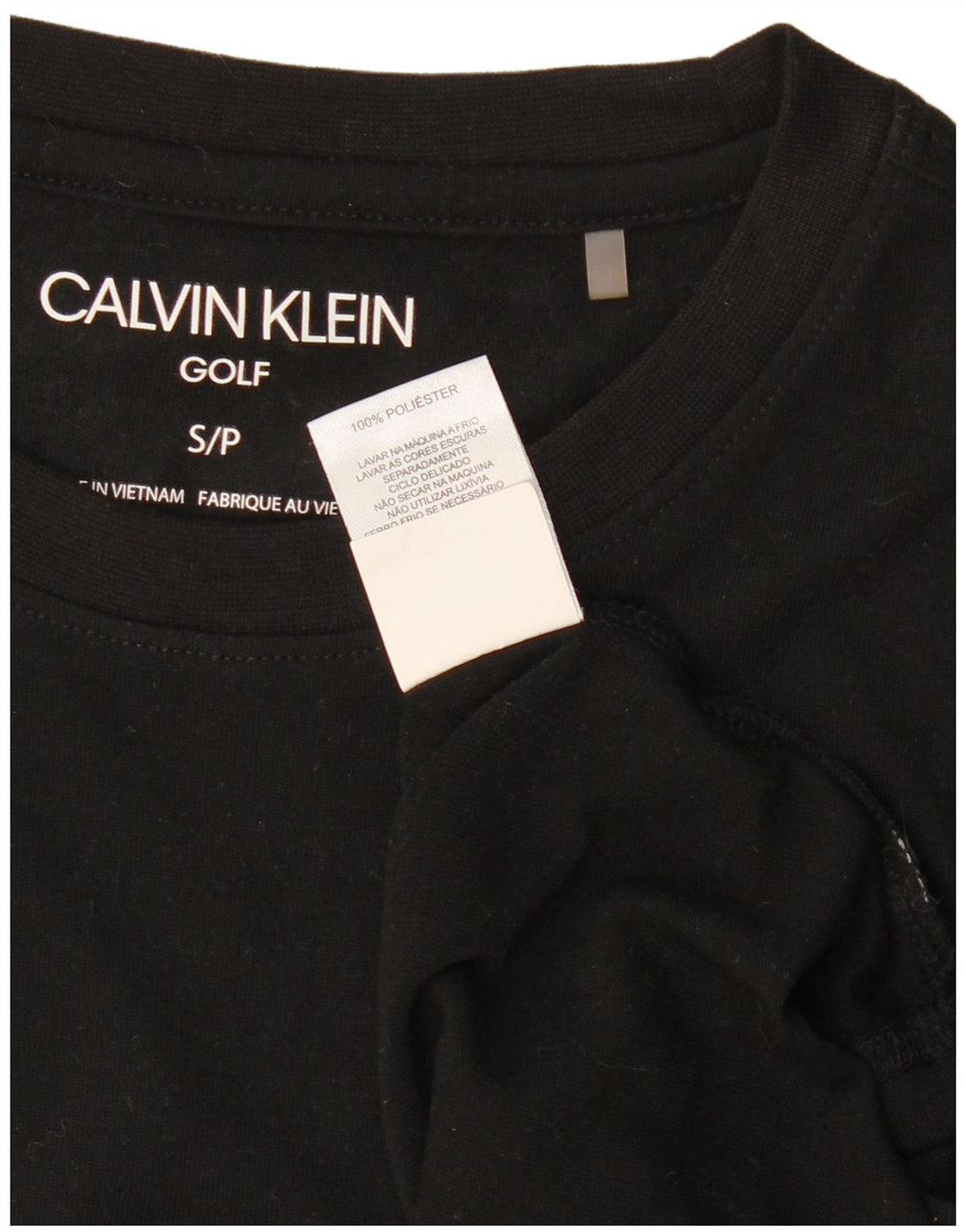 CALVIN KLEIN T-shirt da golf da uomo Top Small Nero Poliestere