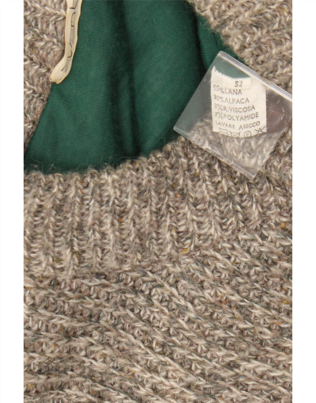 Maglione cardigan da uomo vintage IT 52 grande lana screziata grigia