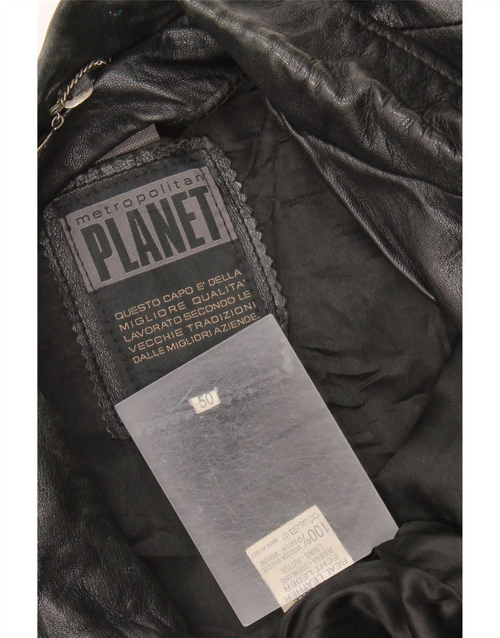 Giacca in pelle vintage da uomo IT 50 XL in pelle nera