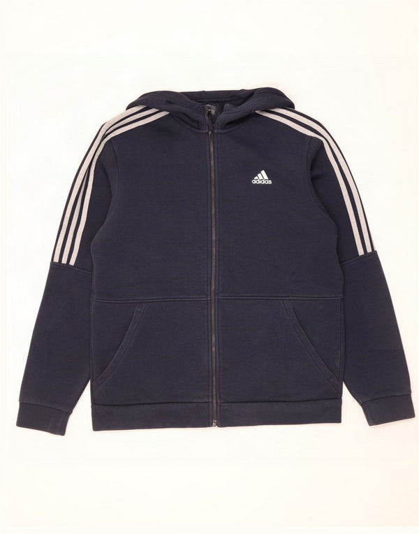 Adidas Mens Zip Hoodie Sweater Medium Navy Blue Cotton