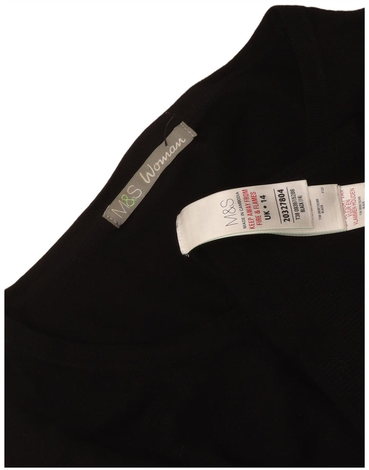 Maglione cardigan da donna Marks & Spencer UK 14 Viscosa nera media