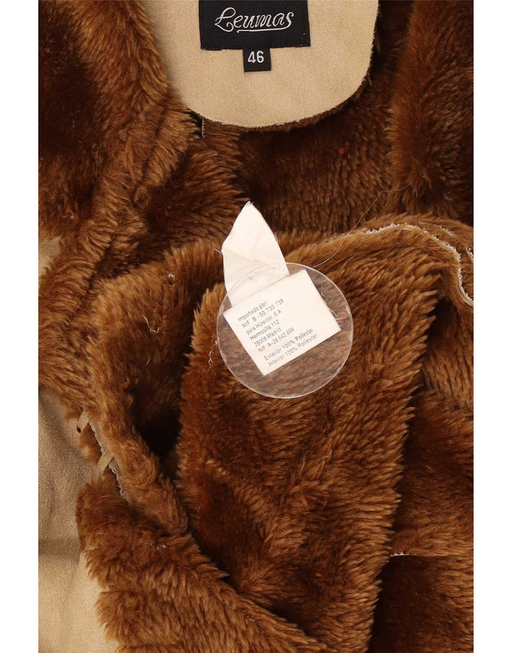 Giacca sherpa da donna vintage EU 46 XL Poliestere beige