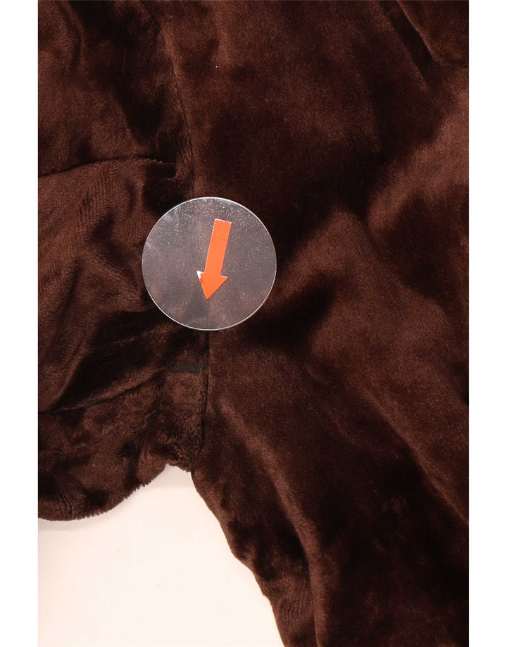 Soprabito vintage in velluto da donna UK 14 marrone medio