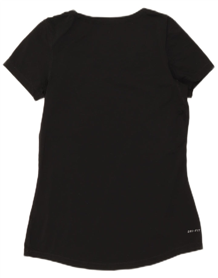 T-shirt Nike Dri Fit da donna Top UK 12 Medium Nero Poliestere