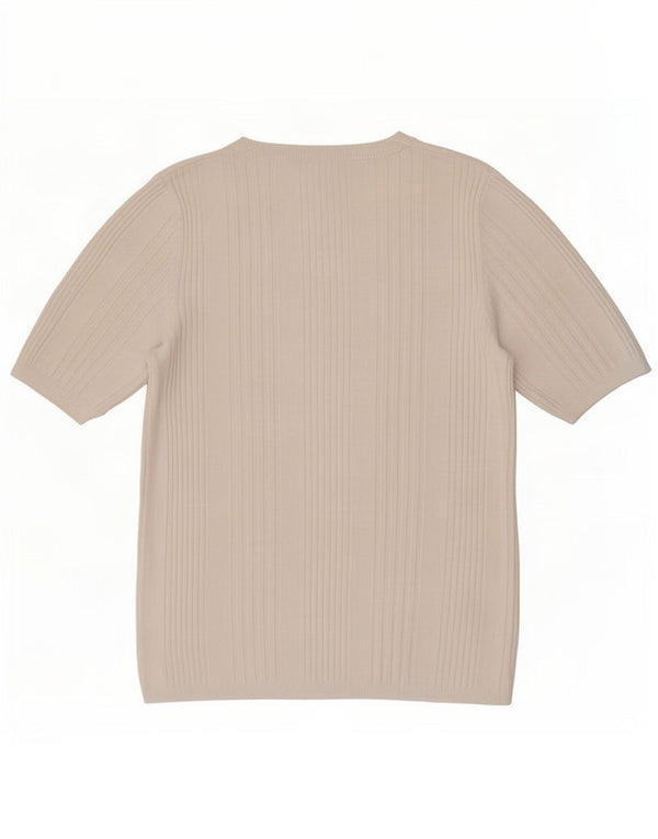 T-shirt corta da donna Marks & Spencer UK 10 piccola in viscosa bianca