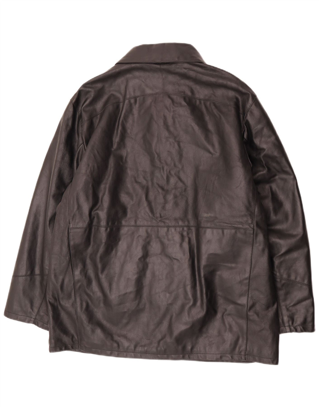 Giacca in pelle vintage da uomo IT 54 2XL Pelle nera