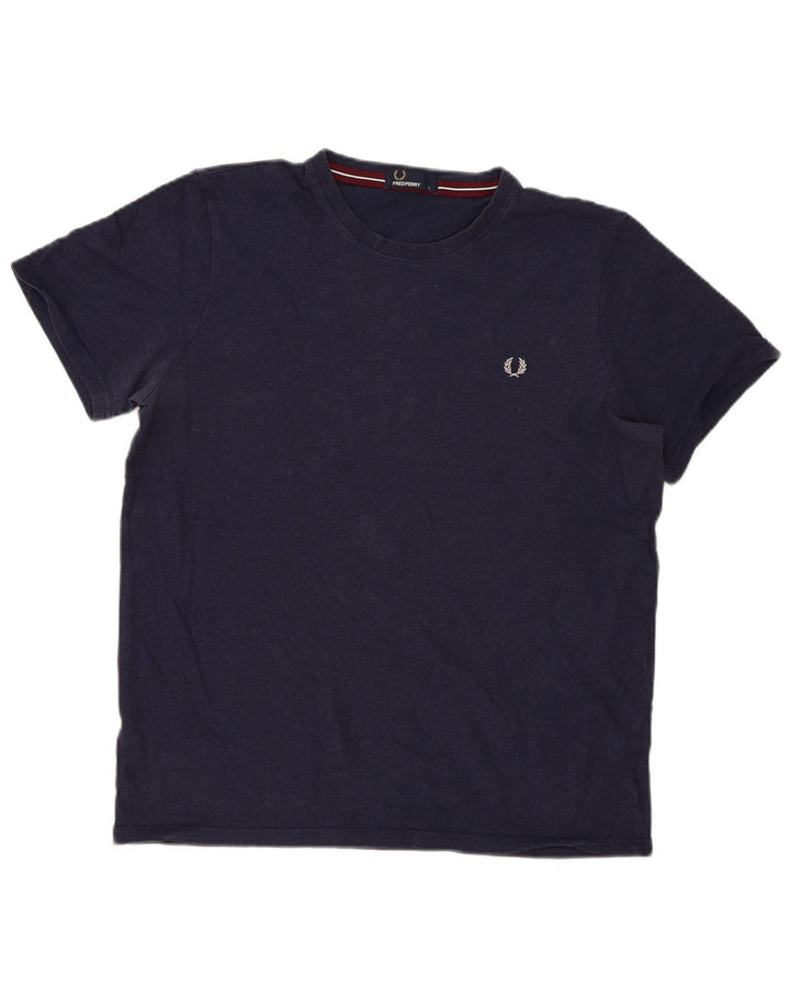 T-shirt da uomo Fred Perry Top grande in cotone blu navy
