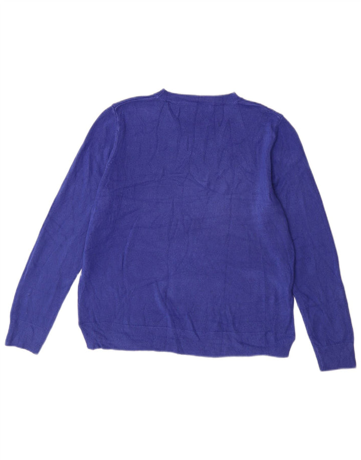 Maglione maglione girocollo da donna Marks & Spencer UK 14 Blu medio