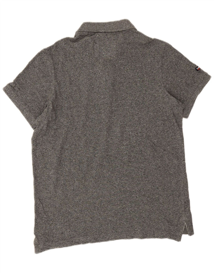 Polo da uomo Superdry 2XL in cotone chiazzato grigio