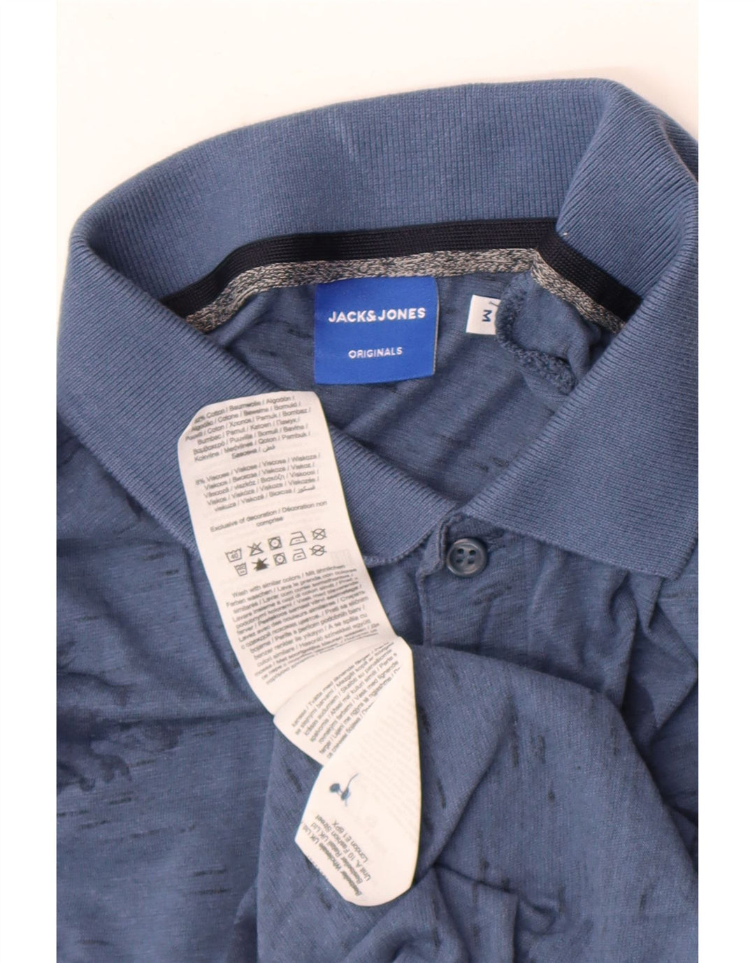 Polo da uomo Jack & Jones in cotone floreale blu medio