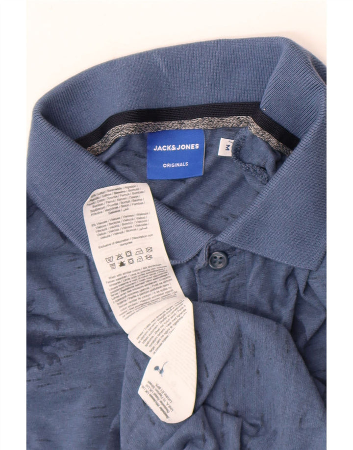 Polo da uomo Jack & Jones in cotone floreale blu medio