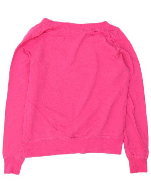 Felpa con grafica Nike da donna, maglione UK 14, cotone rosa medio