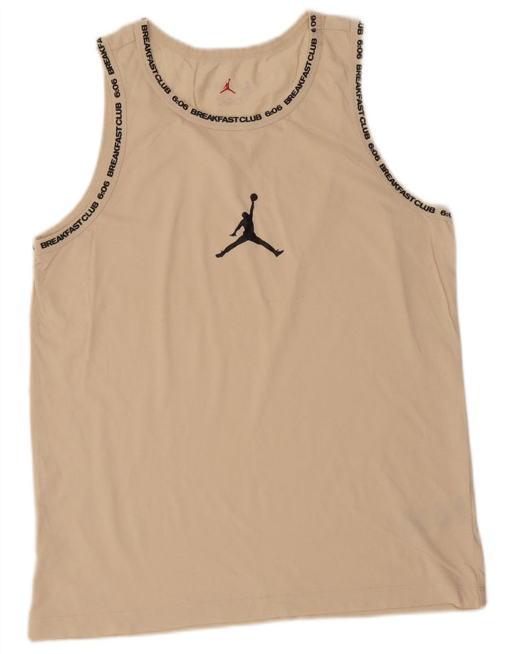 Canotta grafica Jordan Dri Fit da uomo in cotone beige medio