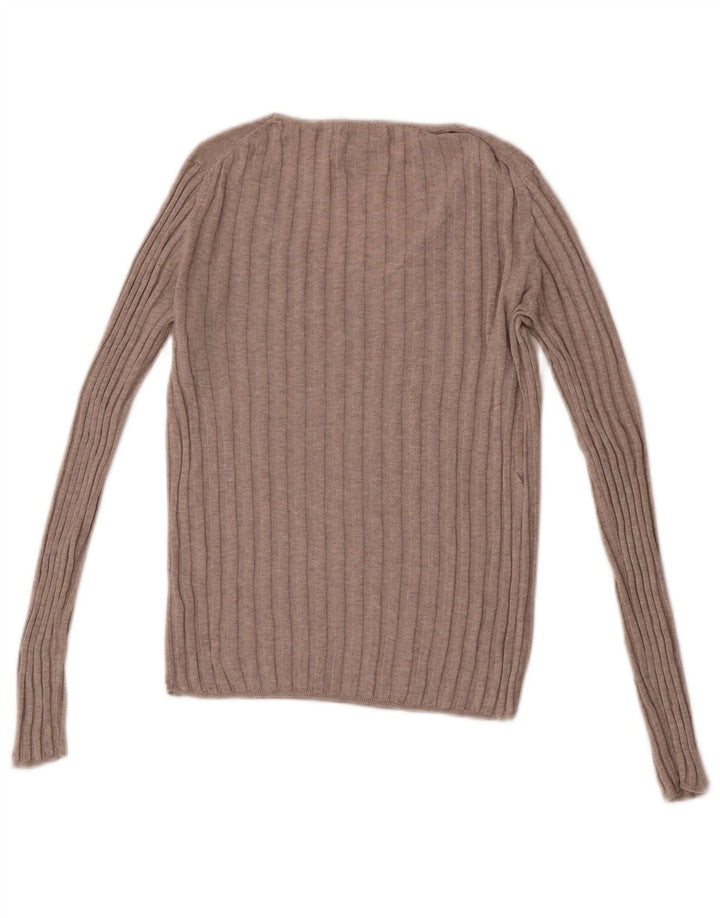 Maglione maglione con scollo a V da donna Massimo Dutti UK 6 XS Beige