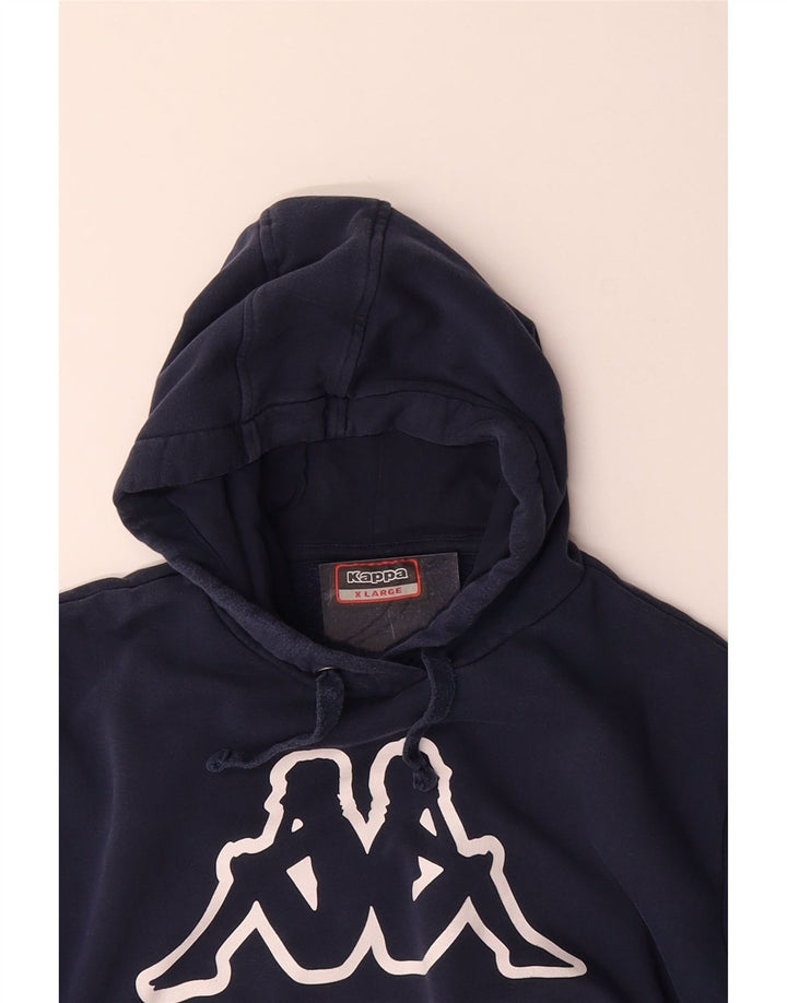 KAPPA Mens Graphic Hoodie Jumper XL Navy Blue