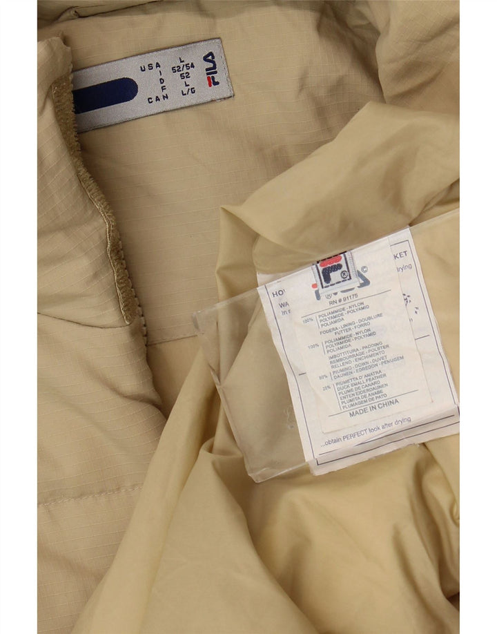 Cappotto imbottito da uomo Fila UK 40 Large Beige Nylon