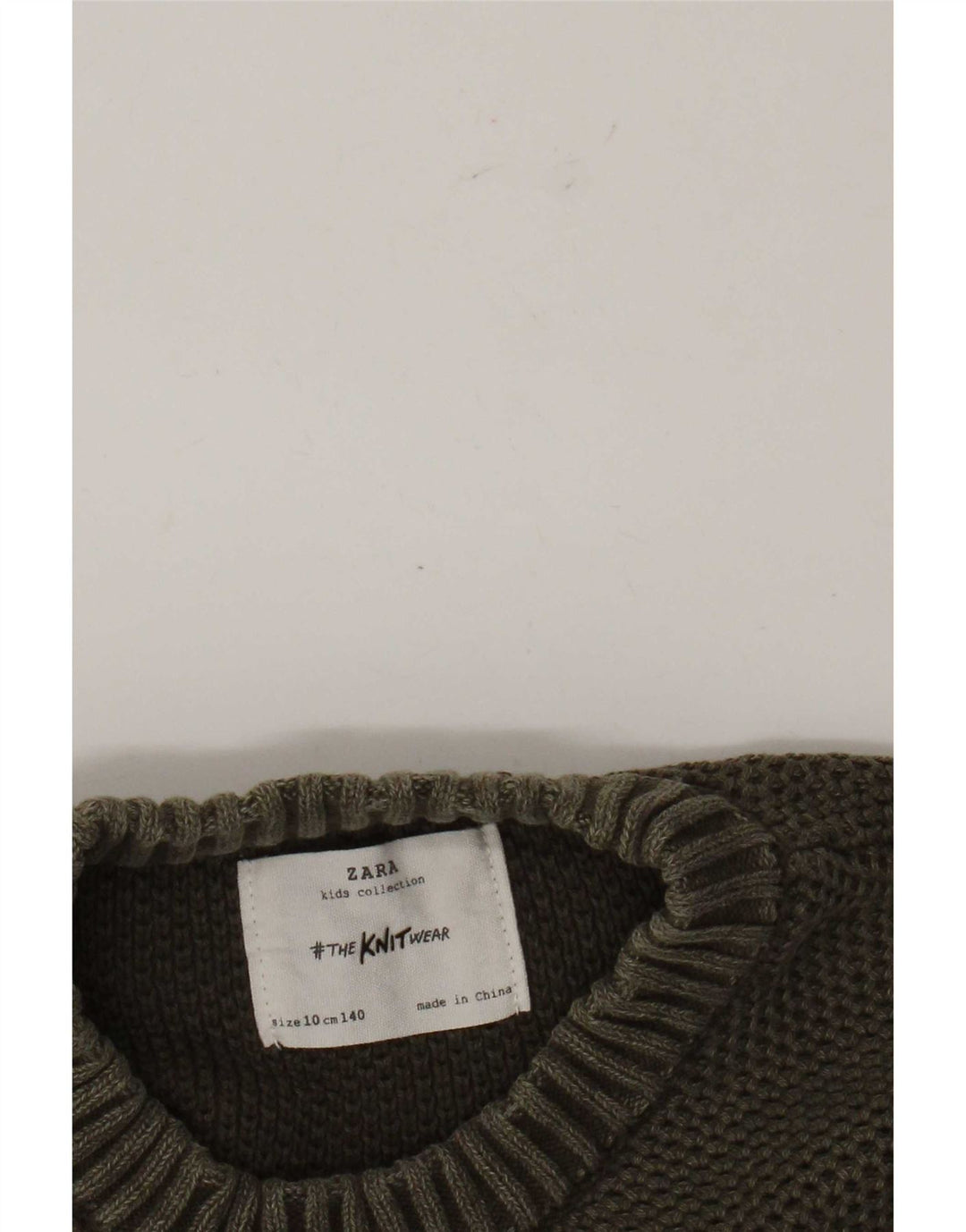 Maglione girocollo da bambino Zara 9-10 anni color kaki