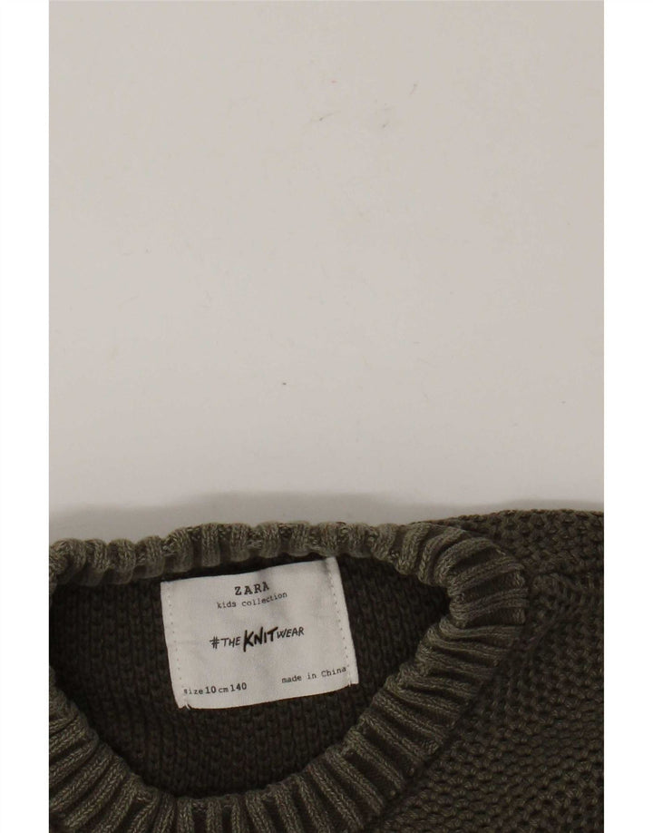 Maglione girocollo da bambino Zara 9-10 anni color kaki