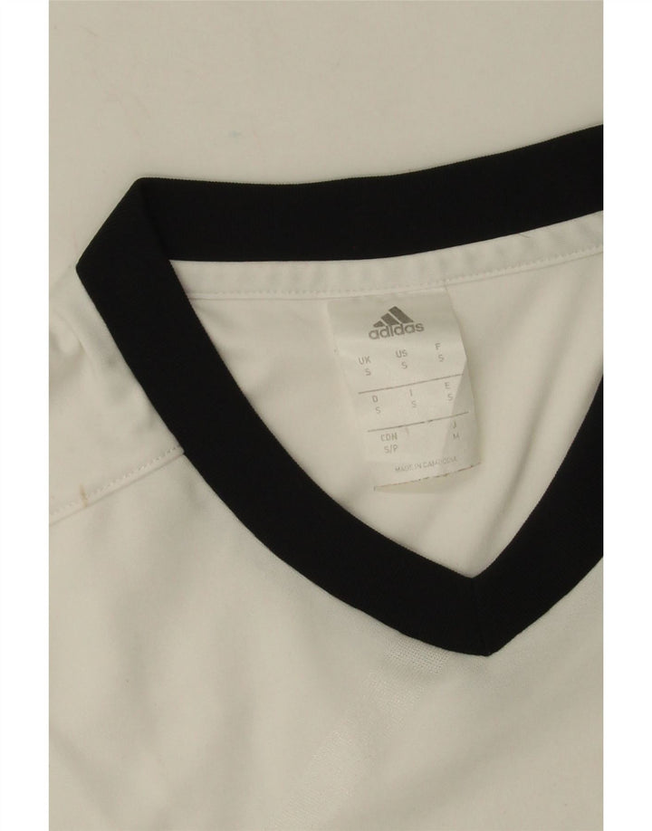 T-shirt Adidas Climalite da uomo piccola in poliestere bianco