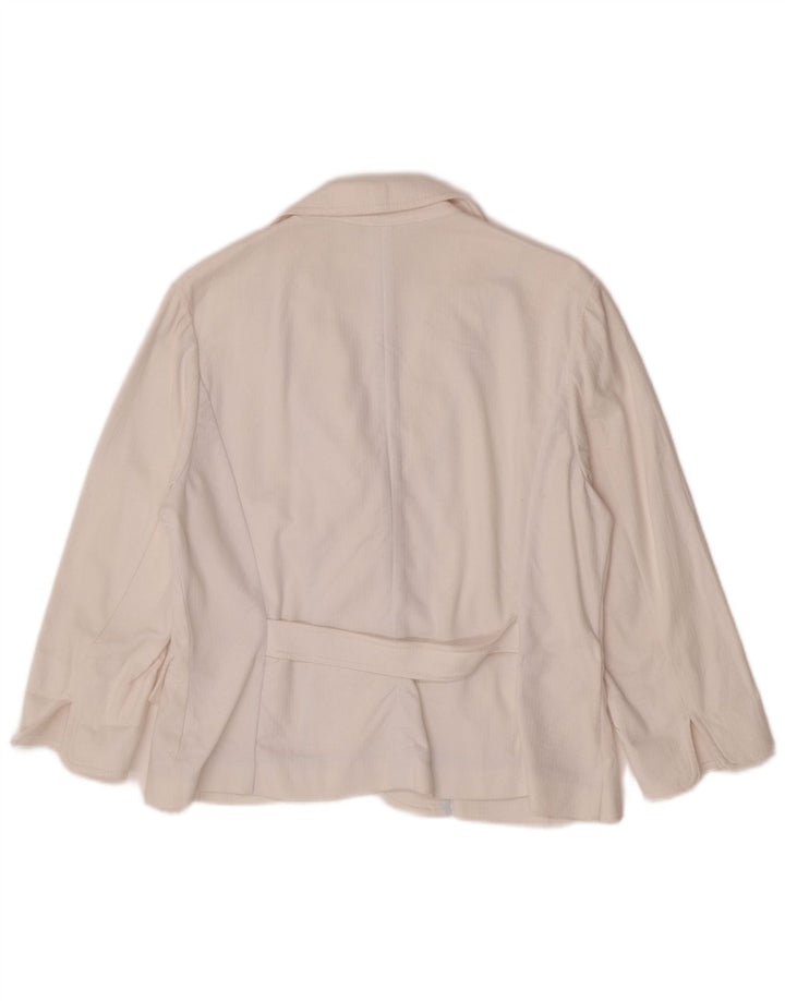 Giacca blazer da donna Marks & Spencer con maniche a 3/4 e 2 bottoni, UK 14, colore bianco medio
