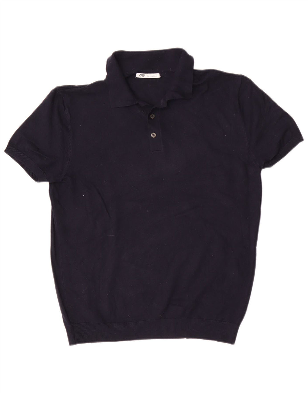 Polo da donna Zara UK 14 grande in viscosa blu navy