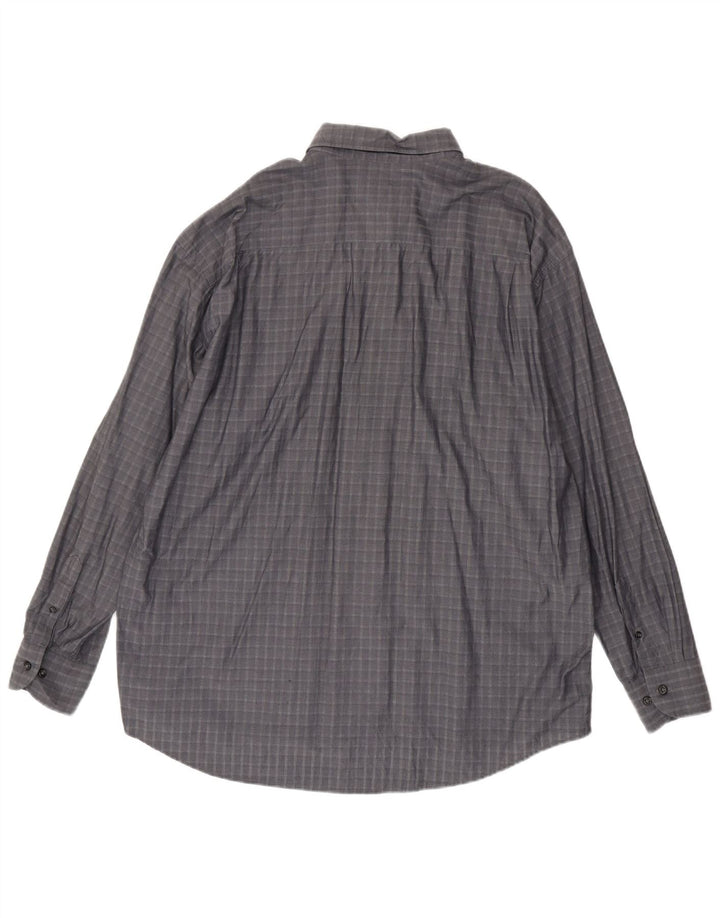 Camicia da uomo DANIEL HECHTER 2XL in cotone a quadri grigi