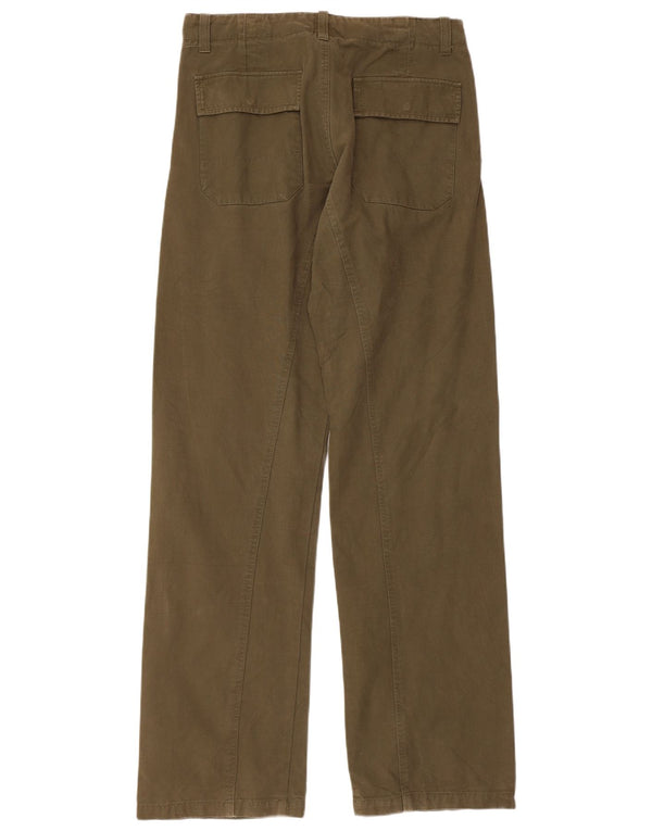 Pantaloni dritti vintage da uomo IT 48 medio W32 L34 cotone a righe kaki