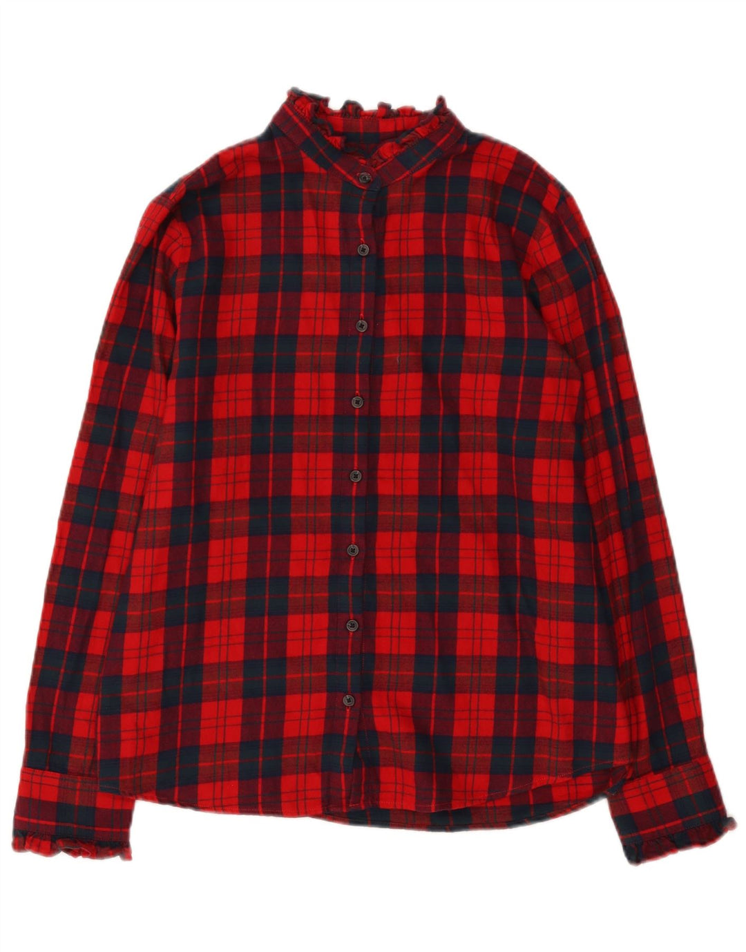 Camicia in flanella da donna Lands End UK 14 Cotone scozzese medio rosso