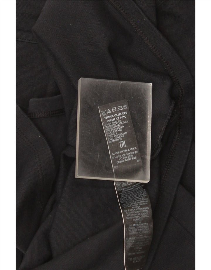 Top tunica manica 3/4 da donna Marks & Spencer UK 12 cotone nero medio