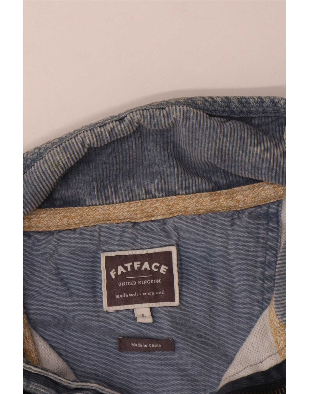 Felpa da uomo con collo con zip Fat Face, maglione grande, cotone grigio