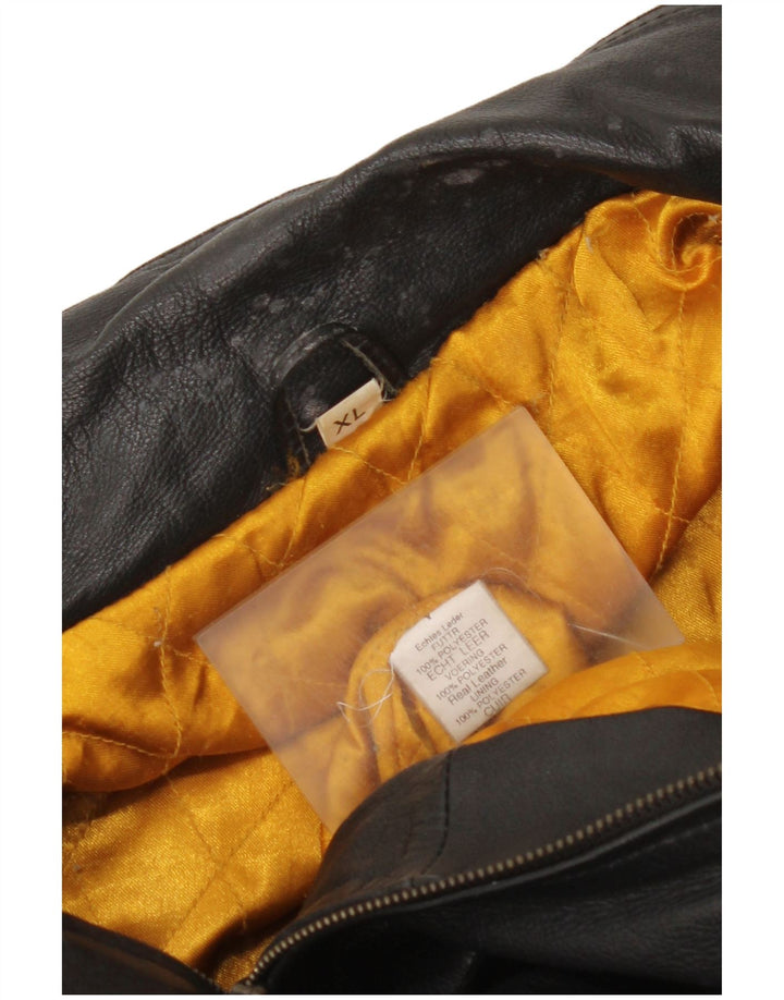 Giacca in pelle vintage da uomo UK 42 XL in pelle nera