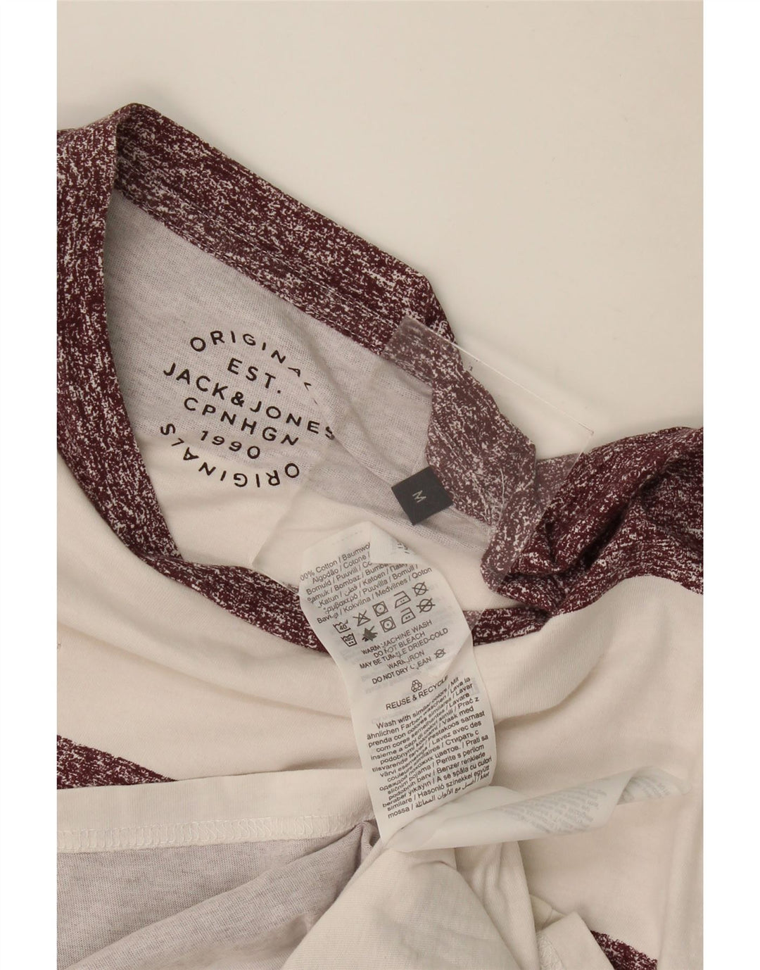 Jack & Jones T-shirt da uomo Top in cotone a righe bianche medie