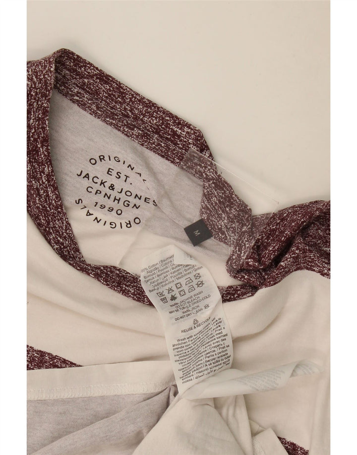 Jack & Jones T-shirt da uomo Top in cotone a righe bianche medie