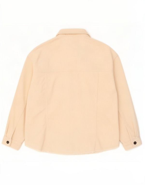 Camicia da donna oversize in velluto a coste Zara UK 14 Cotone beige medio