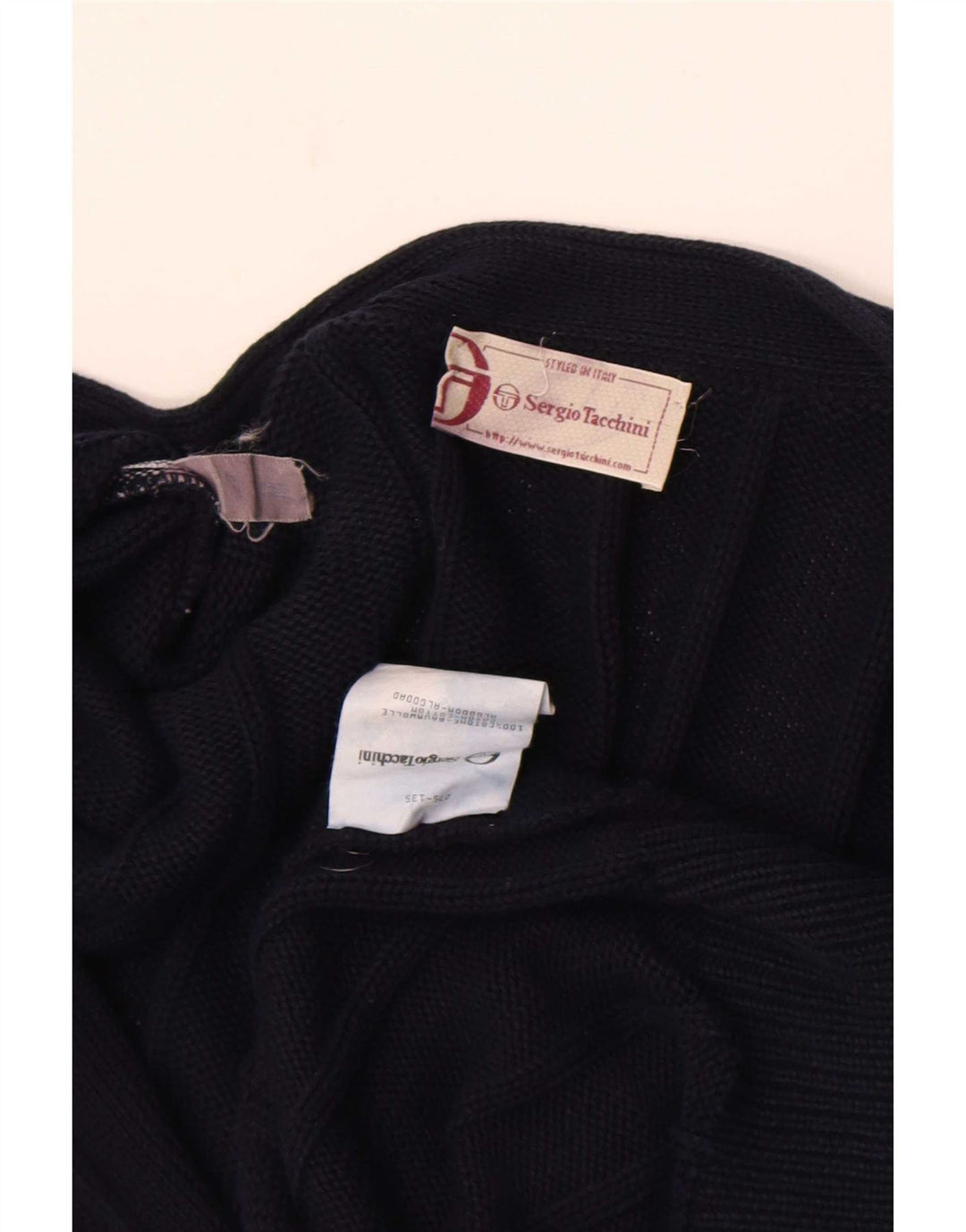 Maglione cardigan da uomo Sergio Tacchini in cotone medio blu navy