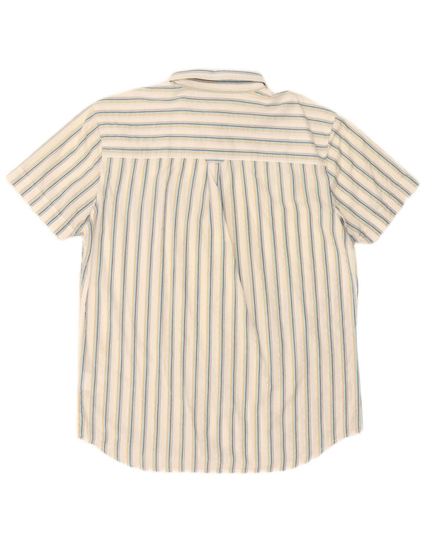 Camicia a maniche corte da uomo Lee in cotone a righe grandi bianche